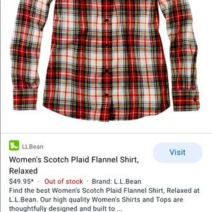 LL Bean Cozy Cotton Flannel Shirt